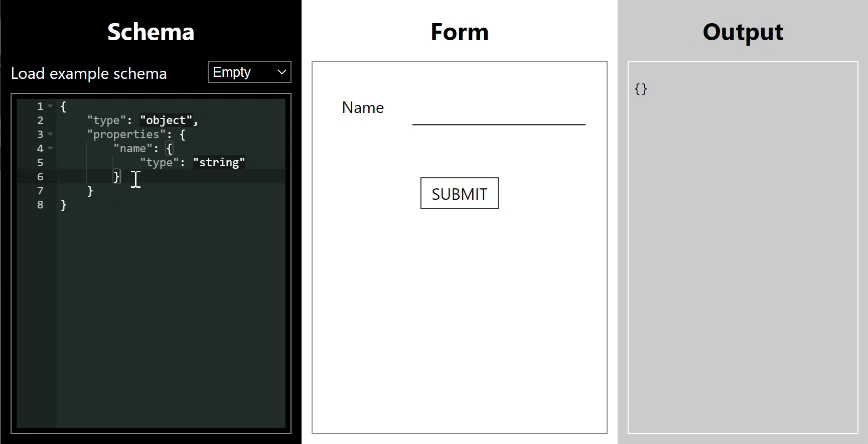 schema form animation